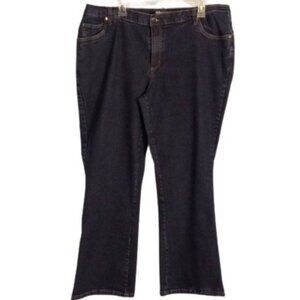 Woman Within Size 20W Jeans Plus Size Dark Wash Blue Denim Stretch